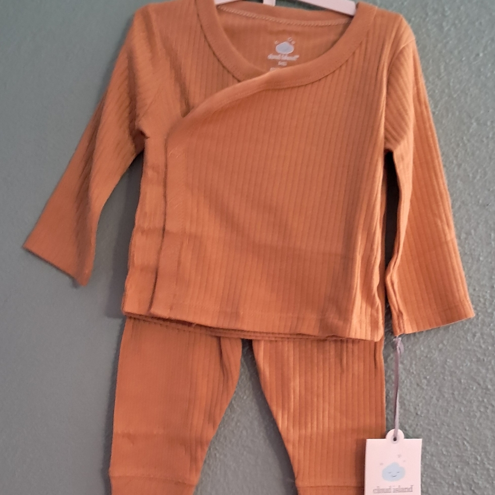 Cloud Island Baby Outfit in Mustard